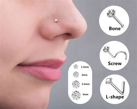 18 gauge nose ring stud|studs for pierced nose.